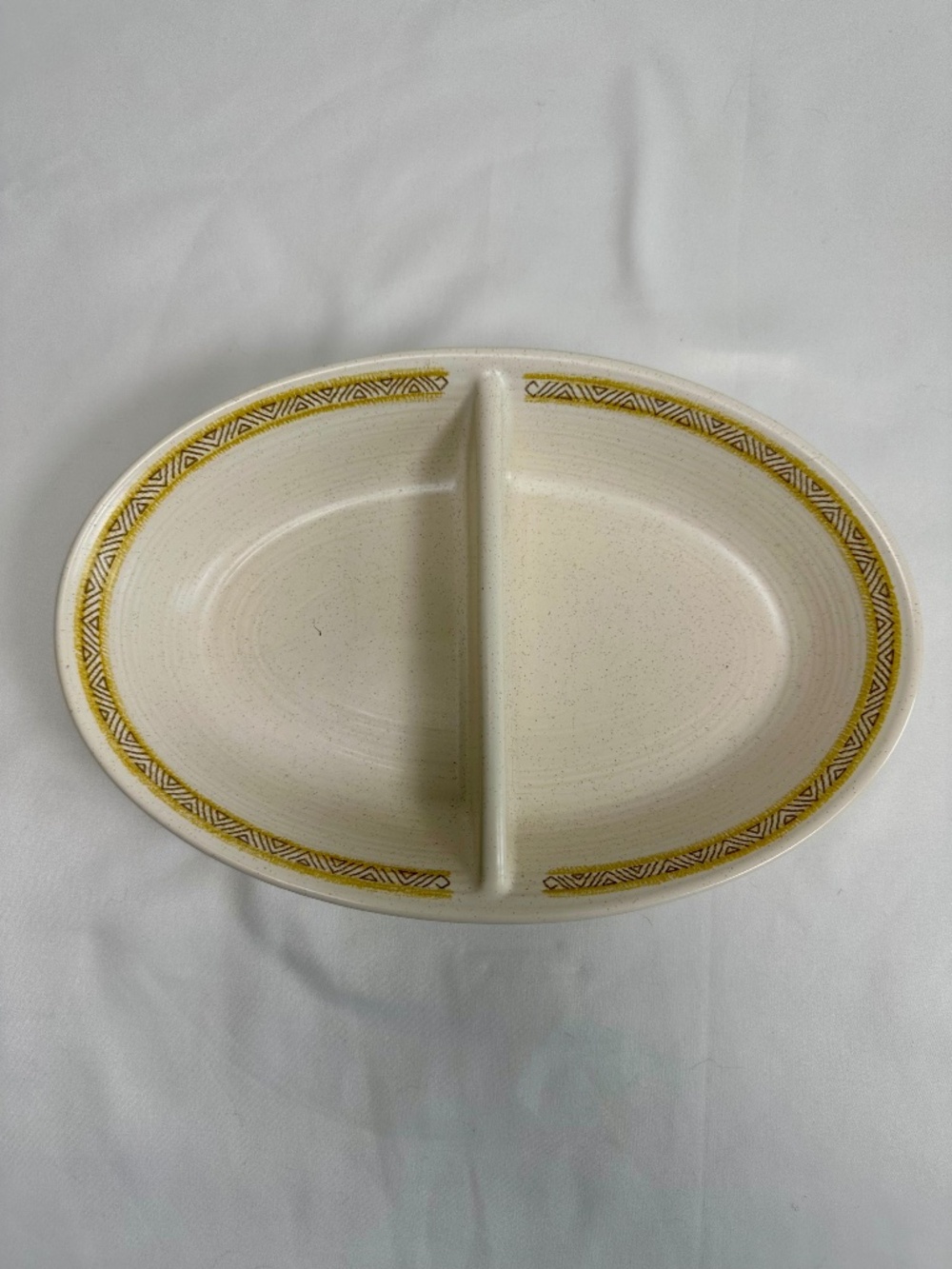 Franciscan Earthenware 11" Oval Divided Vegetable Bowl Server Hacienda Gold